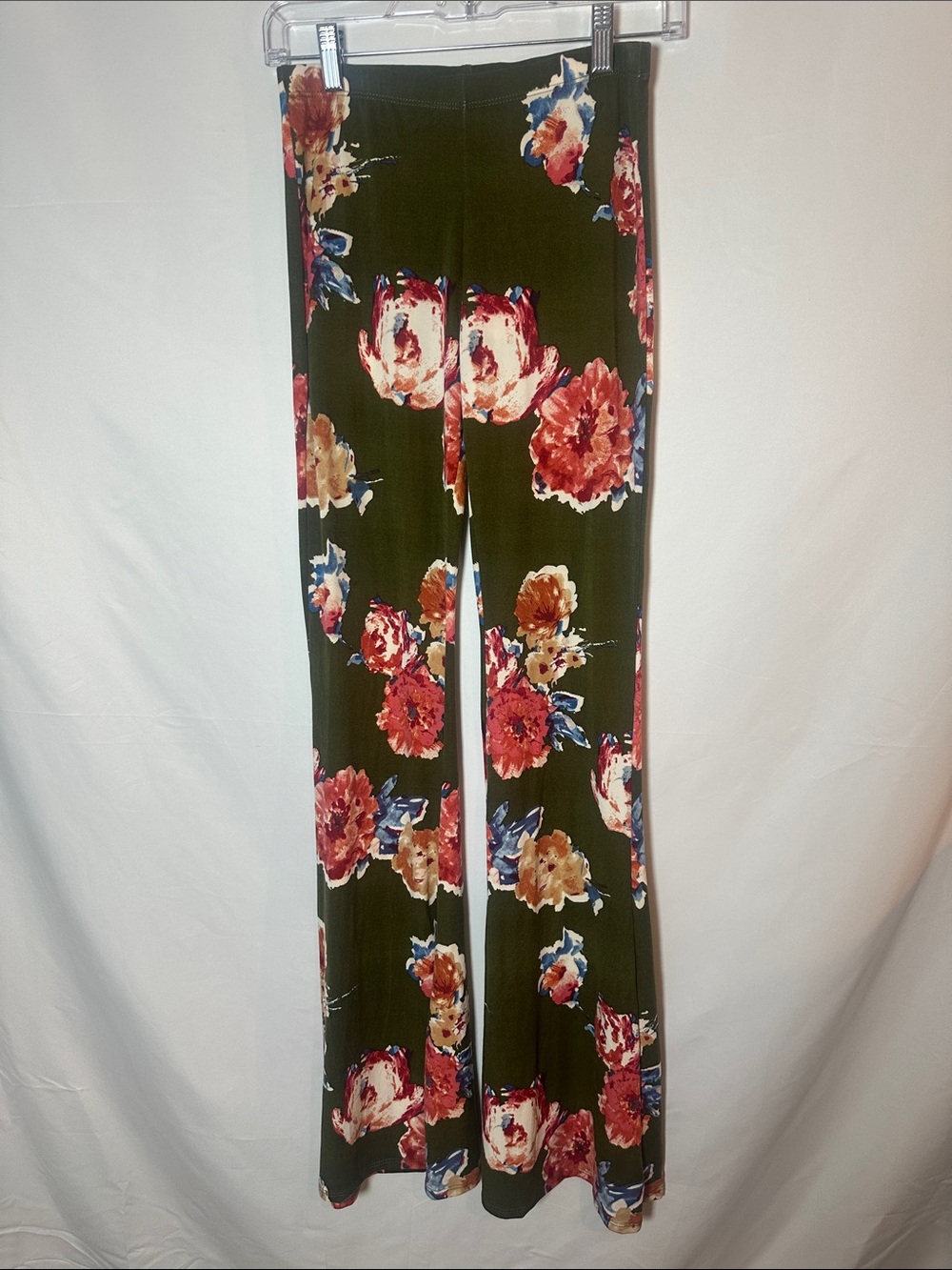 Three Bird Nest Olive Green Wide-Leg Floral Pants